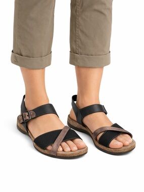 Size 8.5 Earth Women’s Linden Laguna Black Leather Comfort Sandal